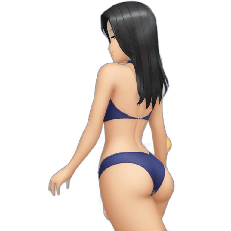 nico robin full body pawg small swimsuit laydown back emoji