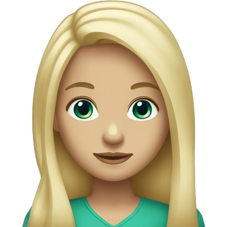 Blonde Long hair girl blue/green eyes emoji