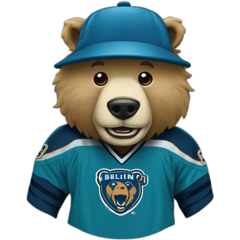 Dublin bears hockey mascot logo joey the blue bear emoji