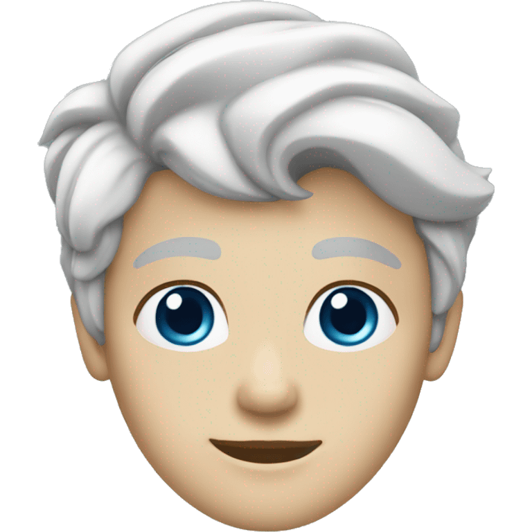 White skin, blue eyes, blonde gray hair  emoji