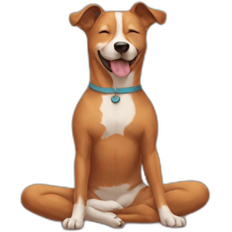 dog doing yoga emoji