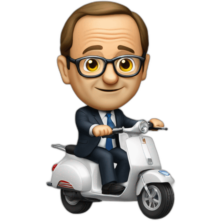 Francois hollande en scooter roue arrière emoji