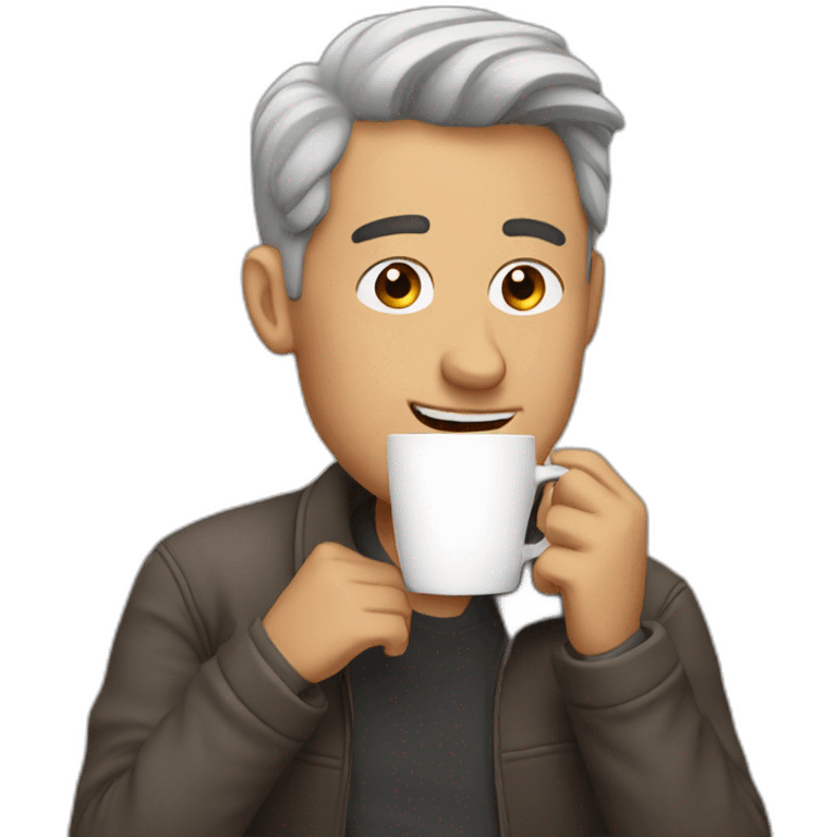 Guy drinking coffee emoji