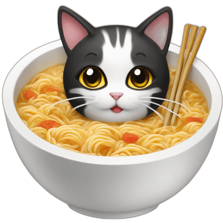 Cat in a ramen bowl emoji