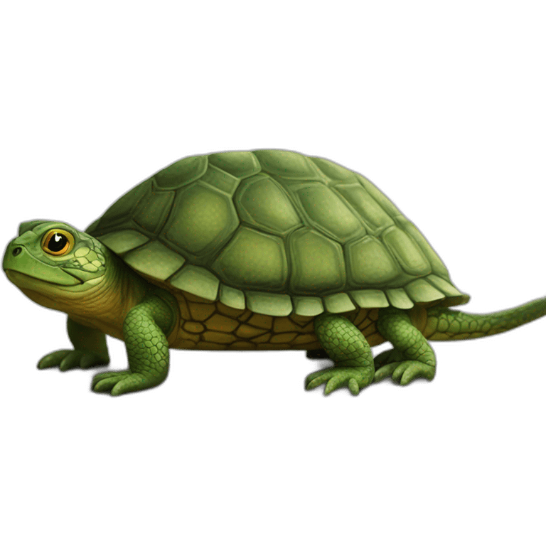 Tortue sur un lézard emoji