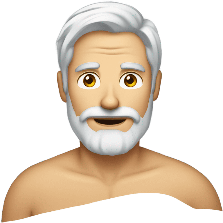 Handsome white bearded husband waking up emoji