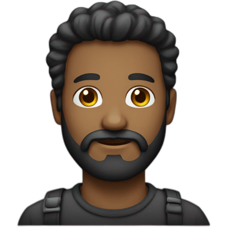 Hombre calvo con barba negra emoji