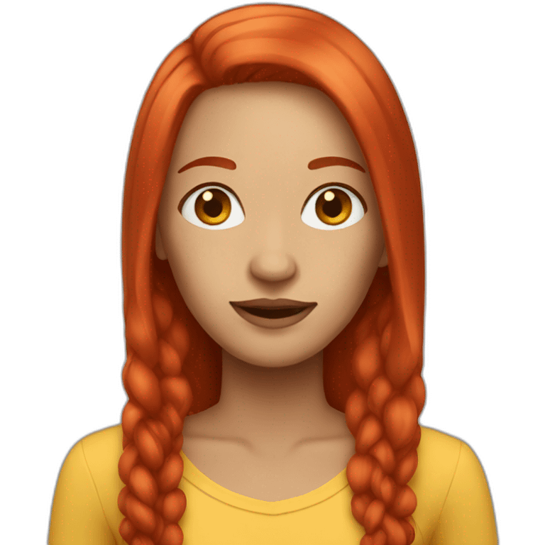 women with red long hair emoji