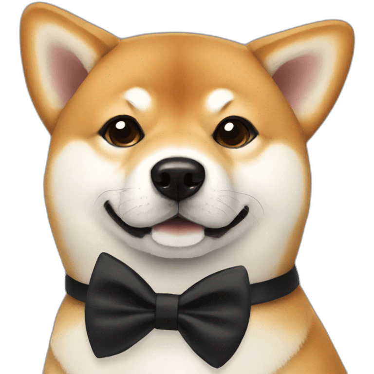 Shiba with black bowtie emoji