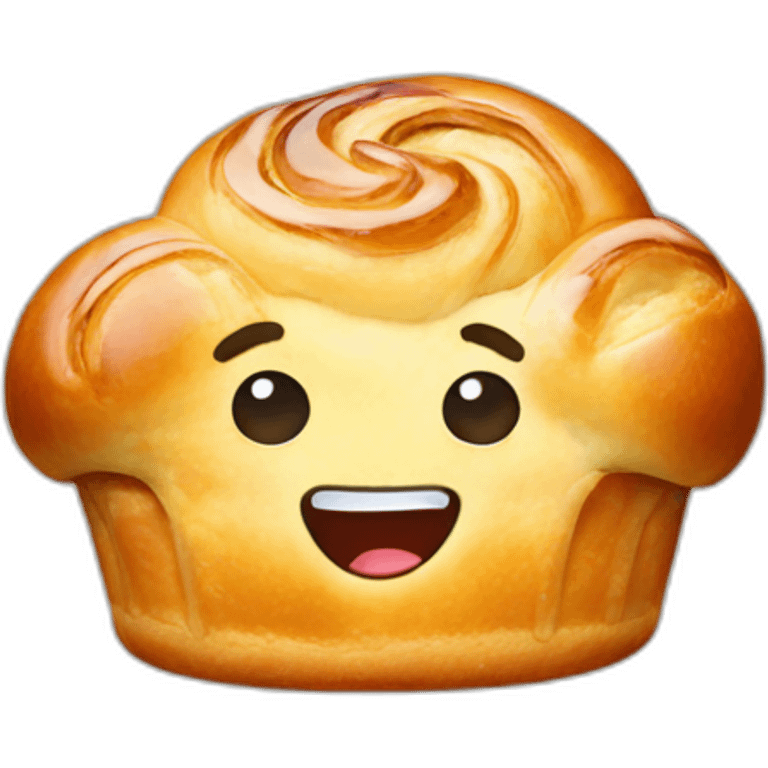 Danish pastry saluting emoji