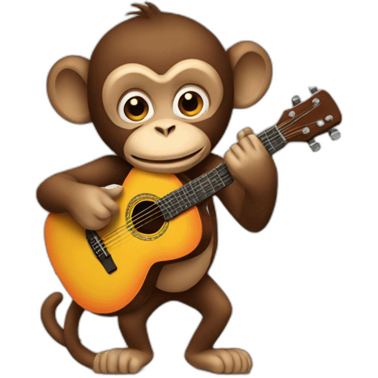 Monkey playing guitar emoji