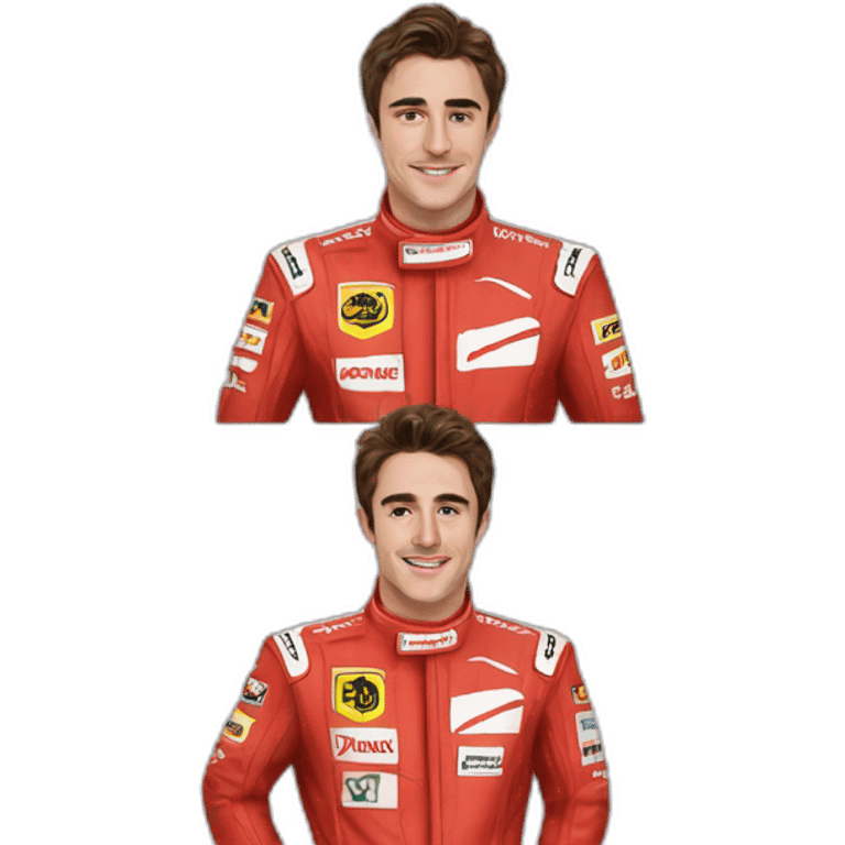 charles Leclerc wearing a red WORN RACE SUIT emoji