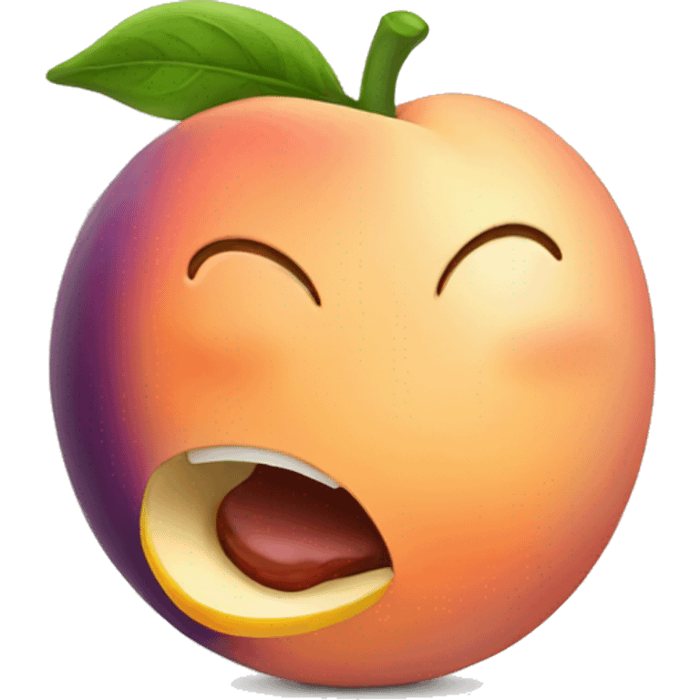 peach eating eggplant emoji