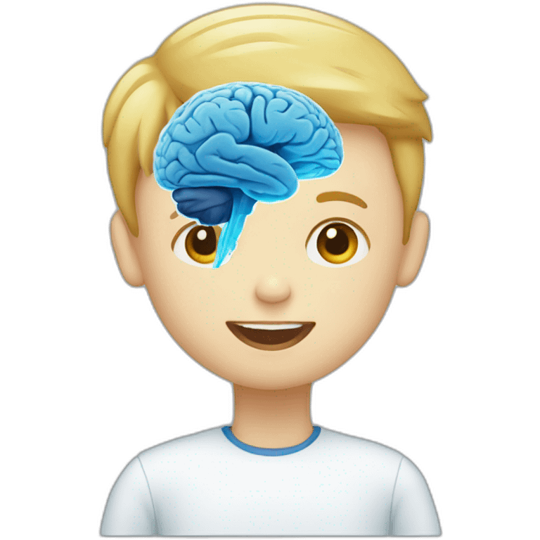 x ray of boy and his brain emoji