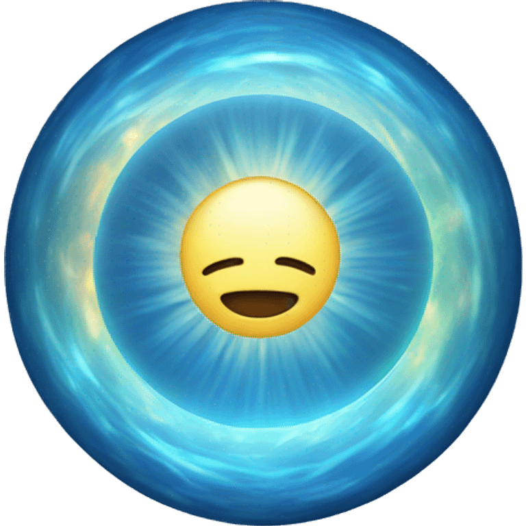 blue light sphere radiating aura  emoji