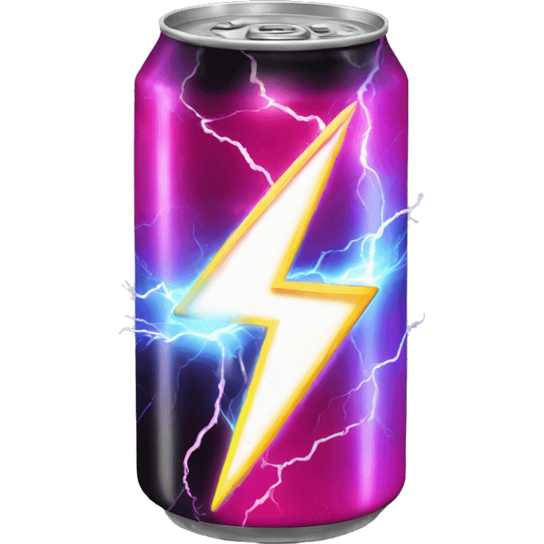 Create an emoji of a glowing energy drink can with a lightning bolt, use colors: red, black, white emoji