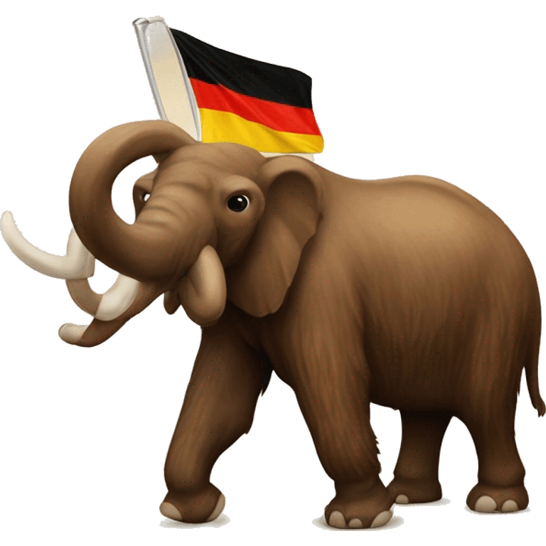 mammoth on the background of the German flag emoji