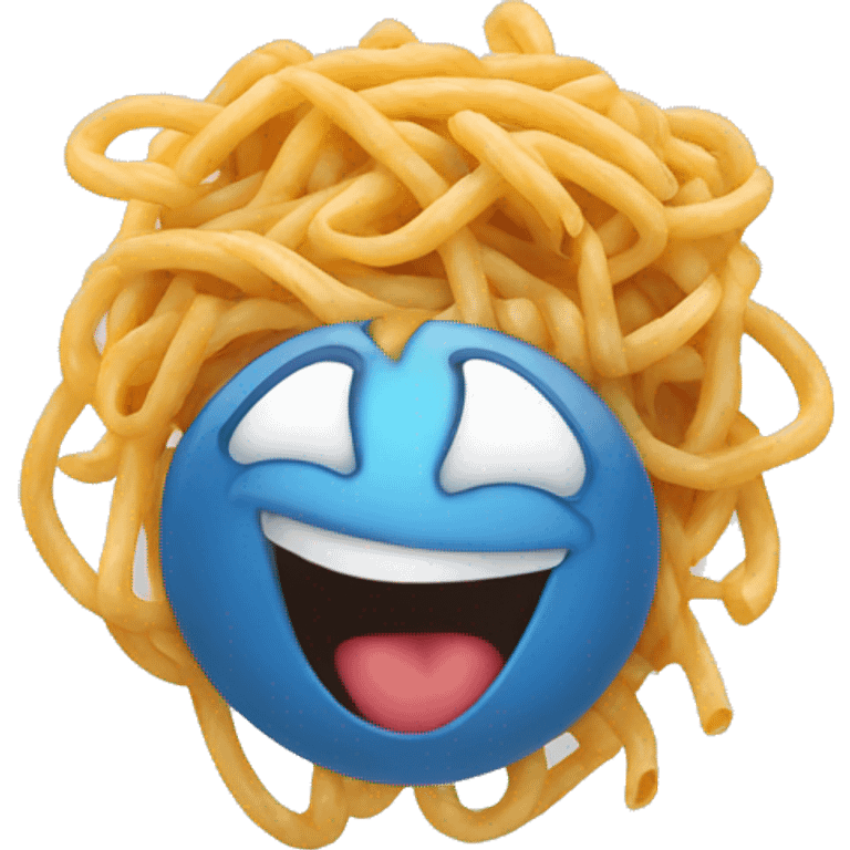 laughing emoji with spaghetti coming out of its nose emoji