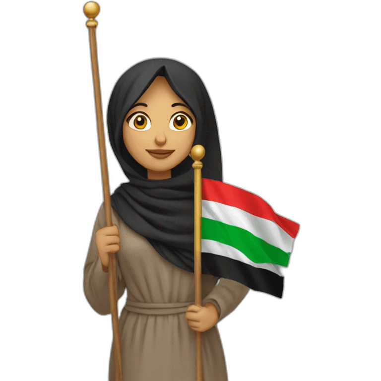 Arab woman holding this flag 🇵🇸 emoji