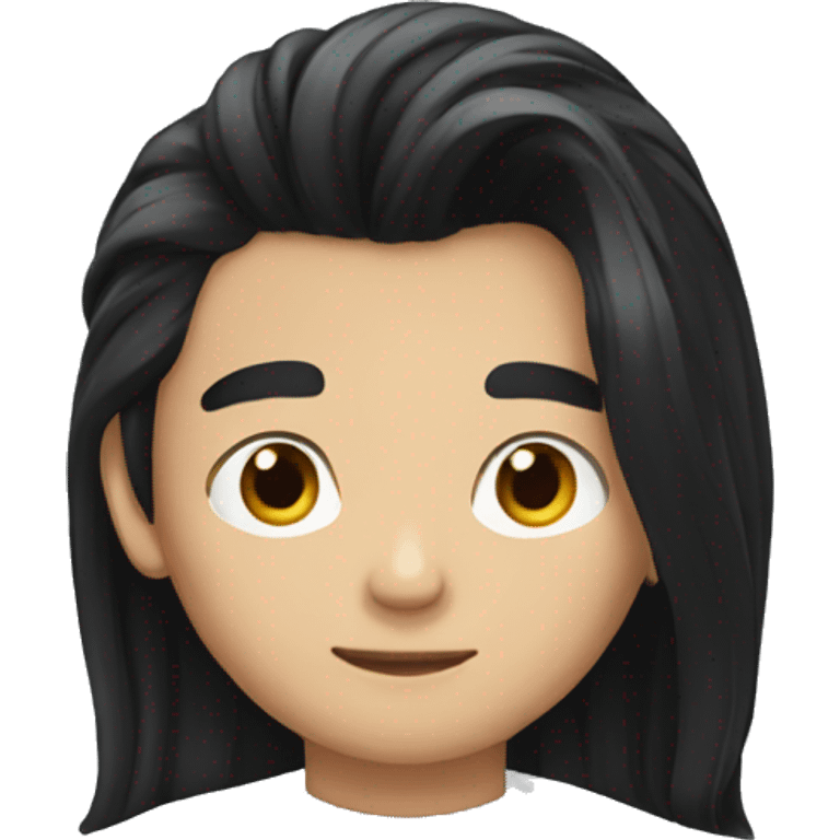 Boy with long black hair emoji