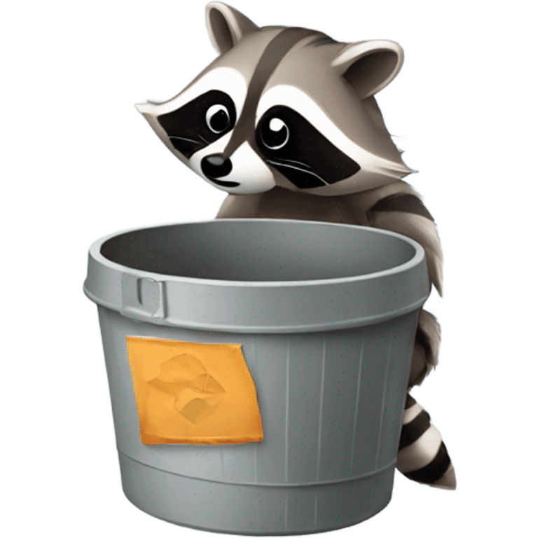 Raccoon eating a trash can emoji