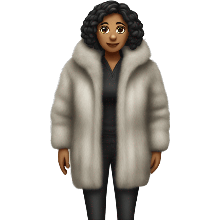 Realistic, mob, wife full body fur coat emoji