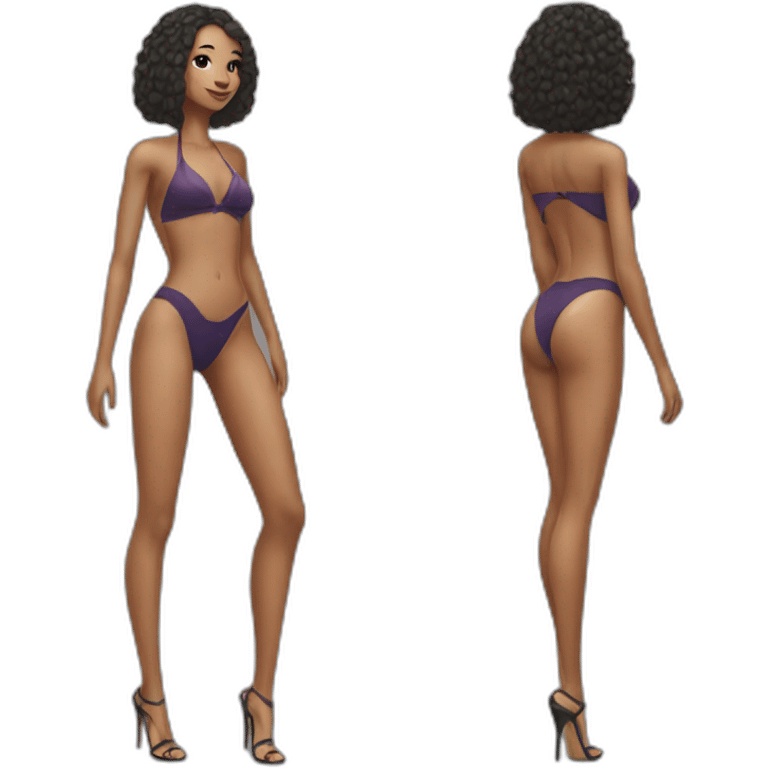 sexy woman on high heels swim suit long legs emoji