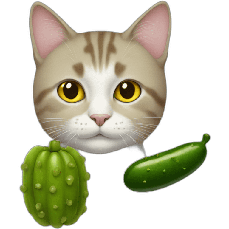 Cat with a pickle emoji