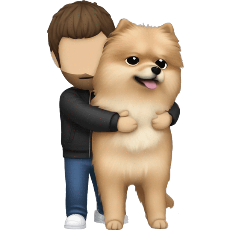 noel and liam gallagher hugging pomeranian dog emoji