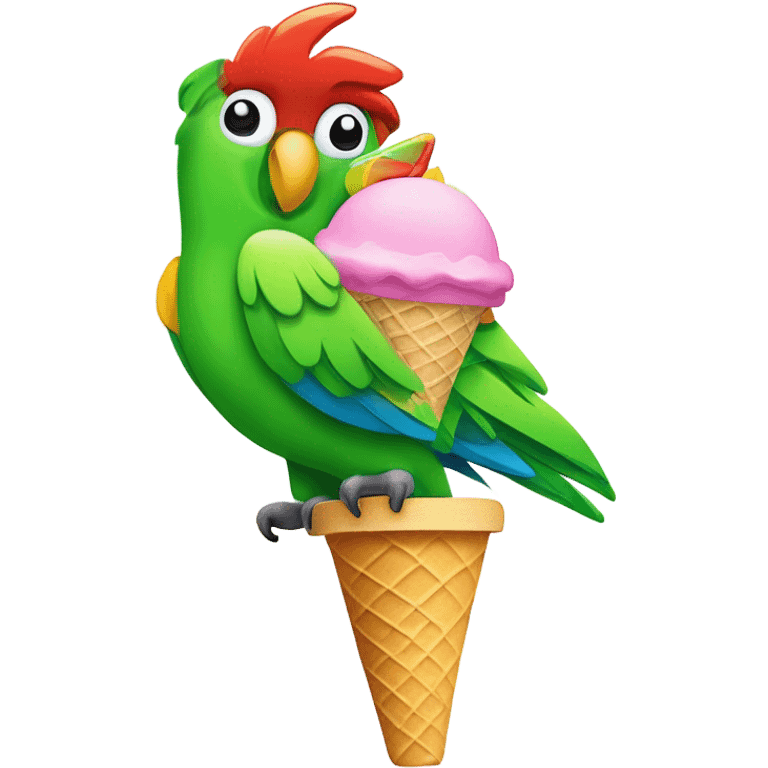 Parrot ice cream emoji