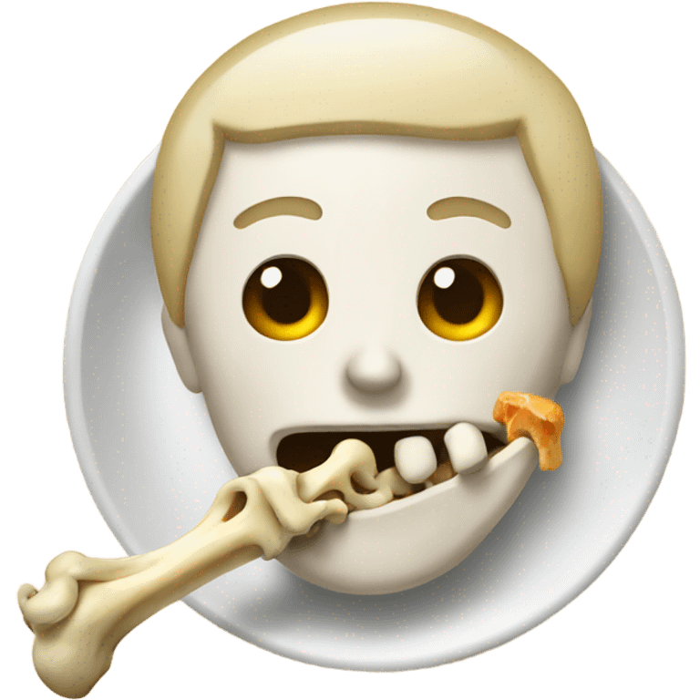 Person eating a bone emoji