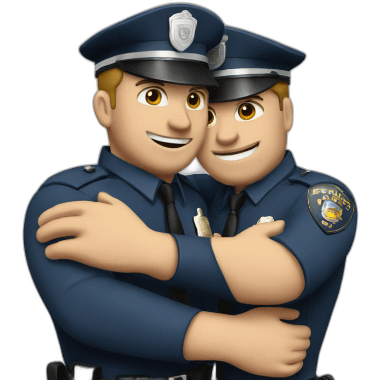 two police men hugging emoji