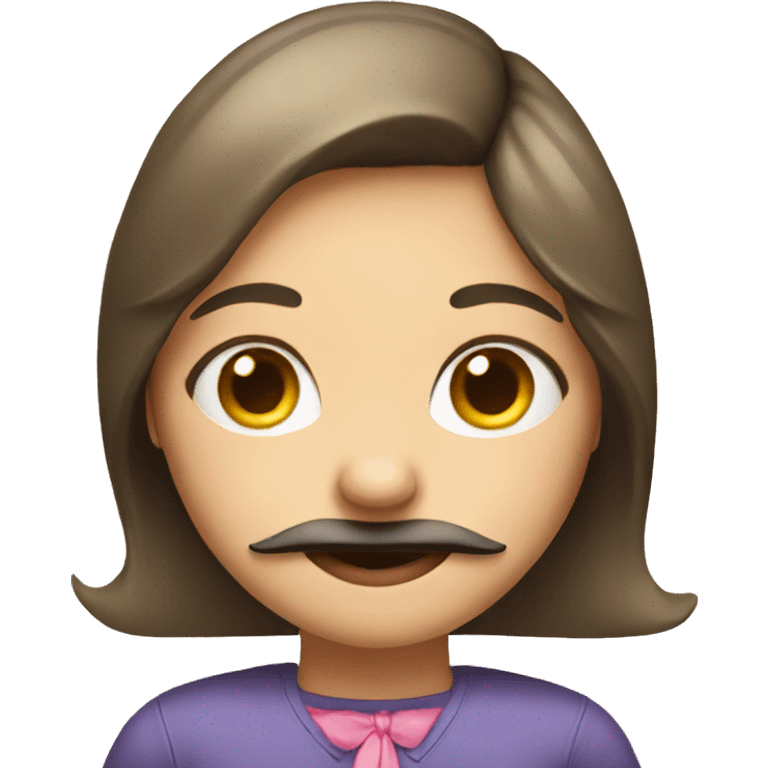 girl with a moustache emoji