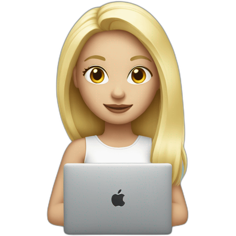 platinum-blonde-girl-with-macbook emoji