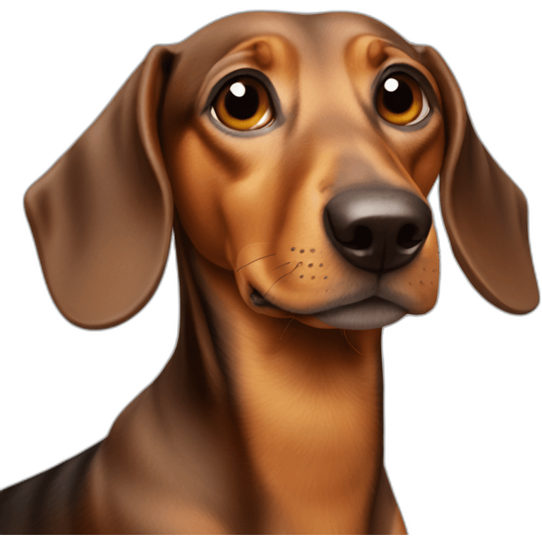 Dog head reality dachshund Looks to the left side 180 Degrees emoji