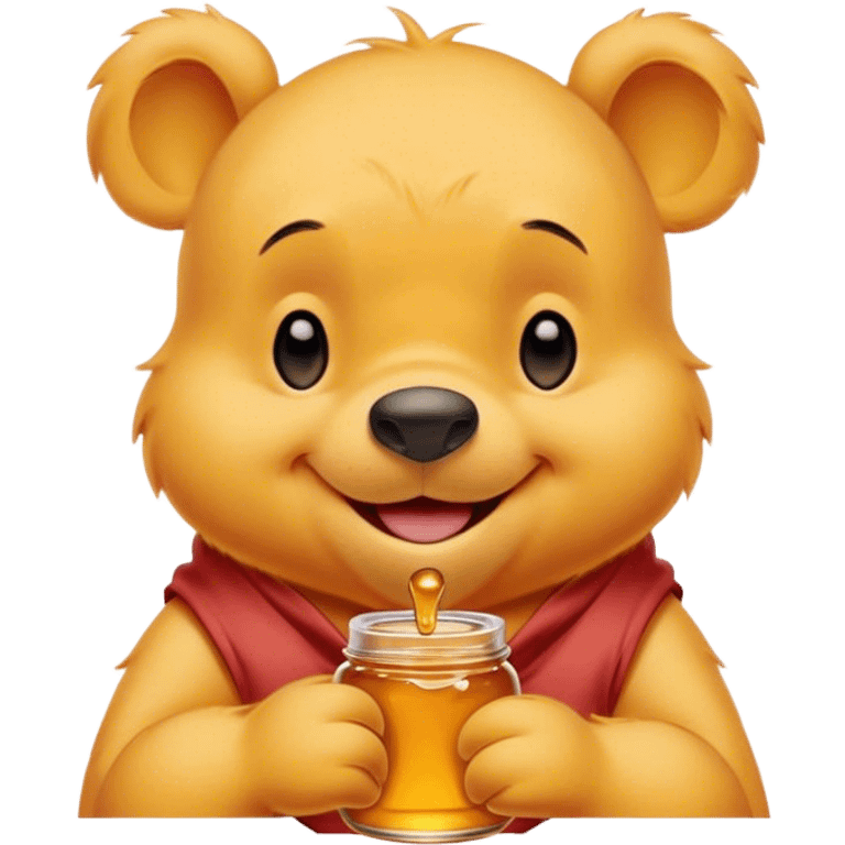 Winnie the Pooh smiling and blushing  emoji