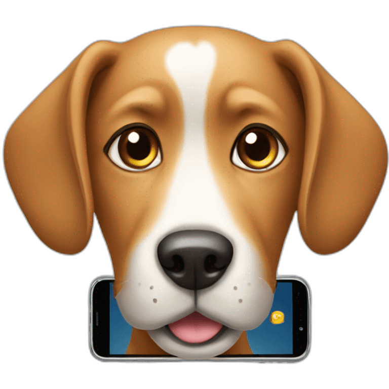 dog with smartphone emoji