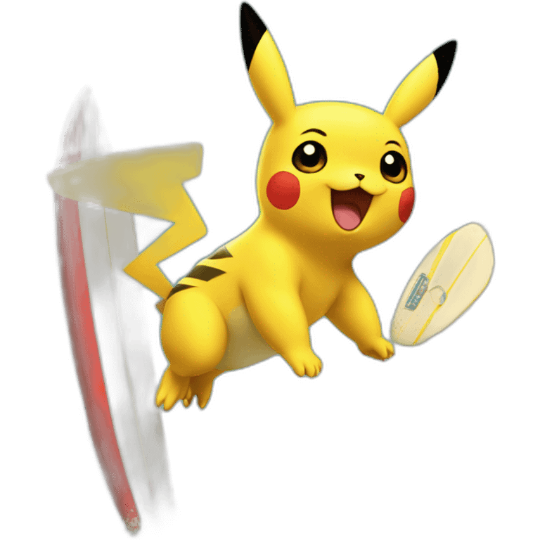 surfing pikachu emoji