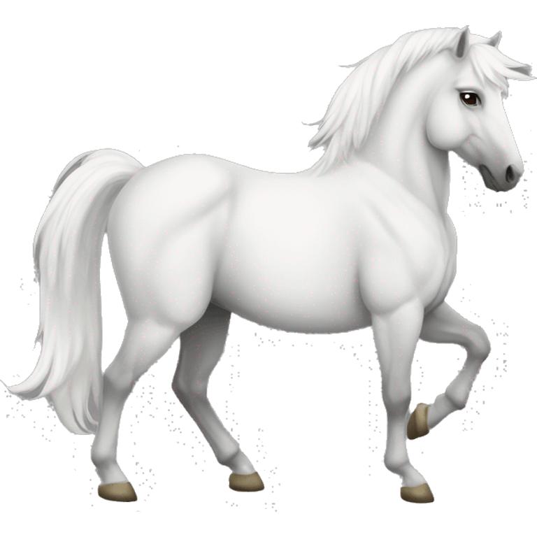 a white muscle stallion with a wings and short mane emoji