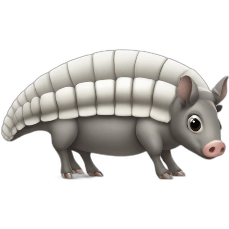 Gray and white pig armadillo cow centipede insect emoji