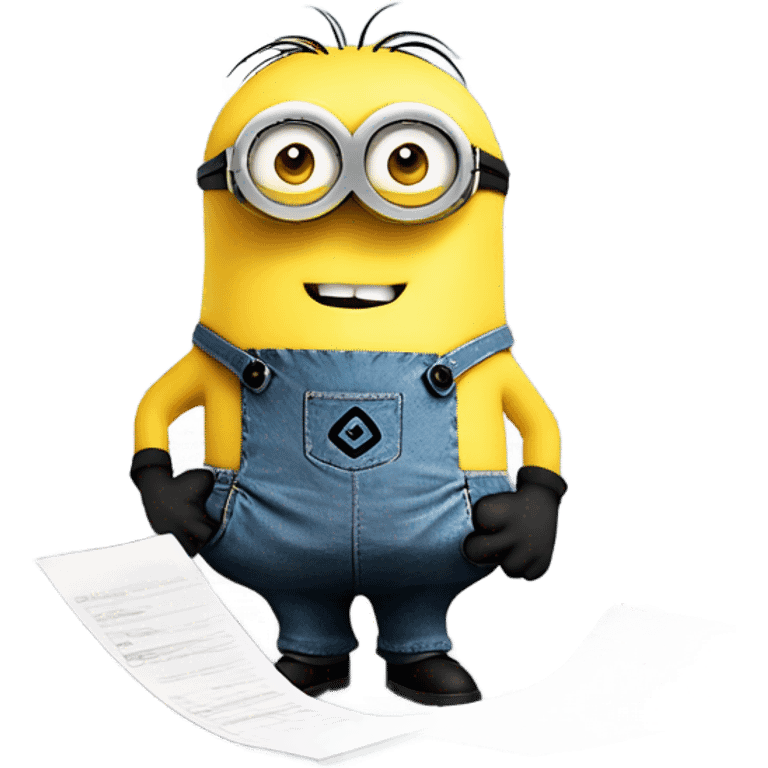 minion with HEAPS OF PAPERA emoji