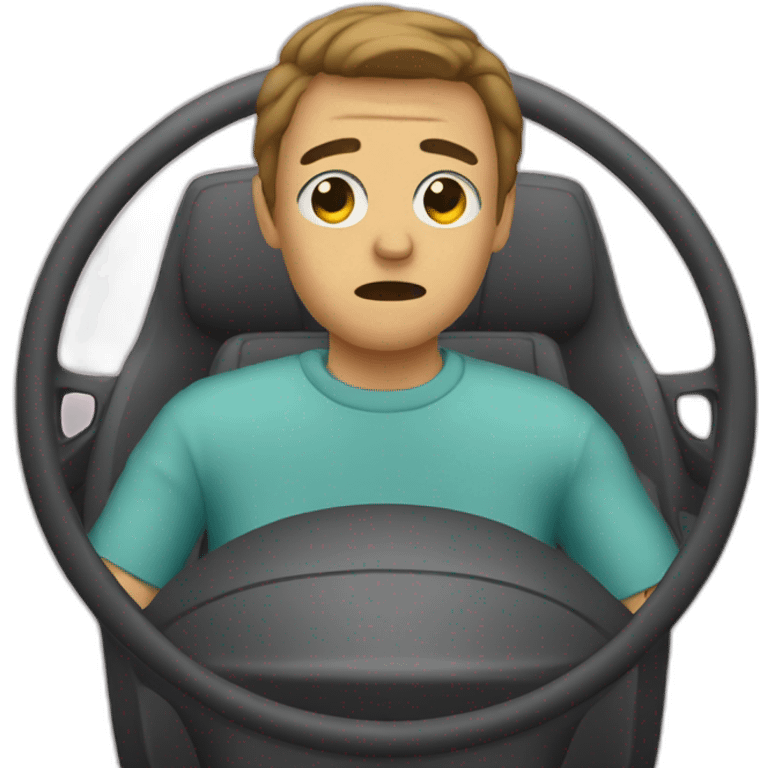 sad behind the wheel emoji