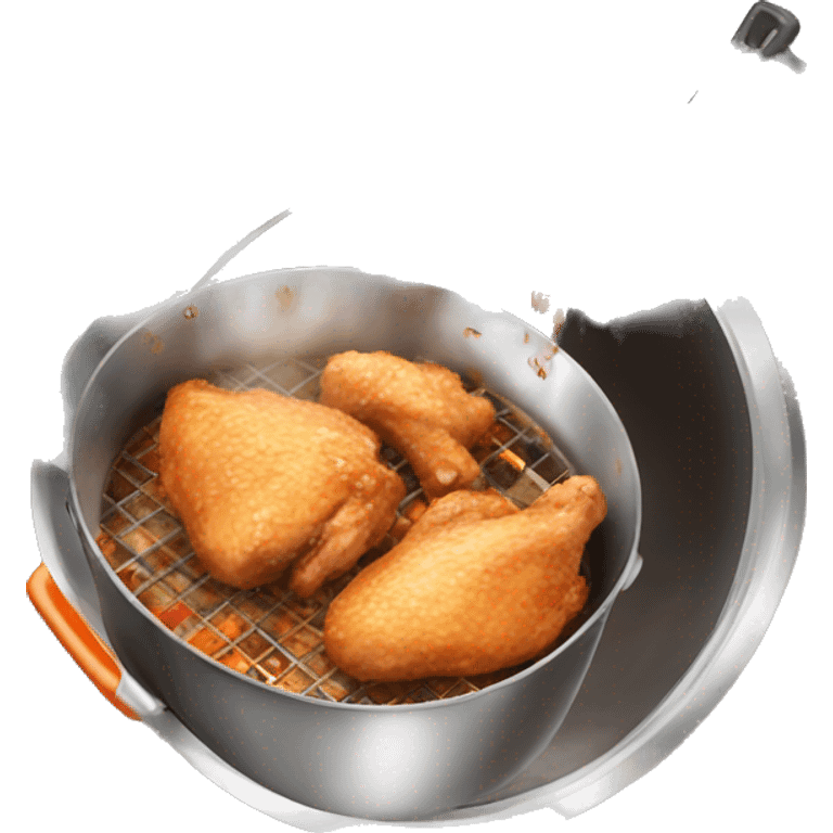 A bown guy frying chicken emoji