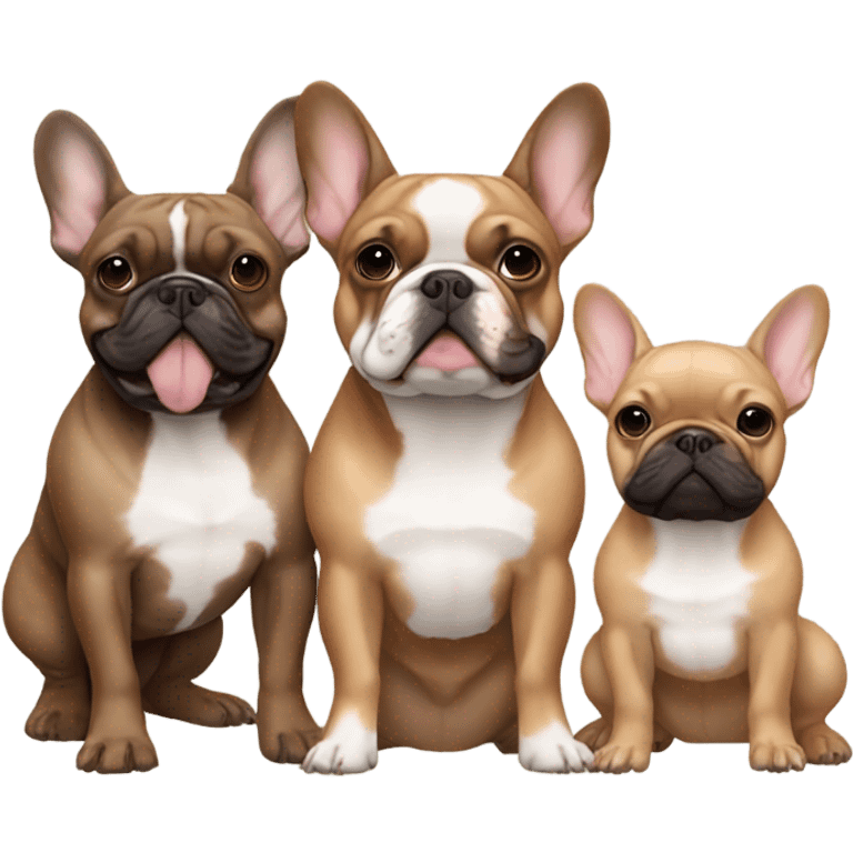 Pair of French bulldogs Brown & tan with fawn French bulldog friends emoji