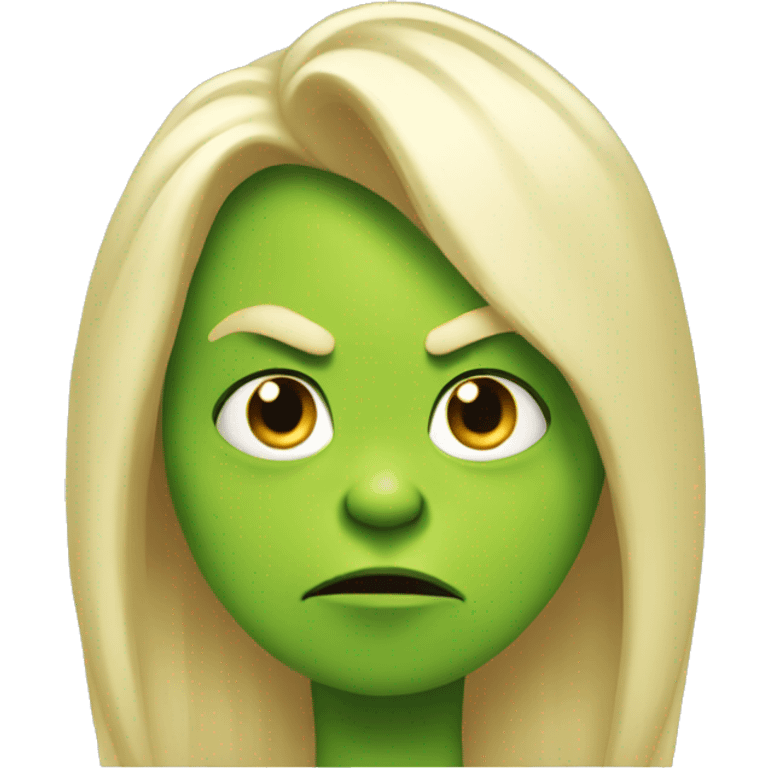 Grinch with blonde hair emoji