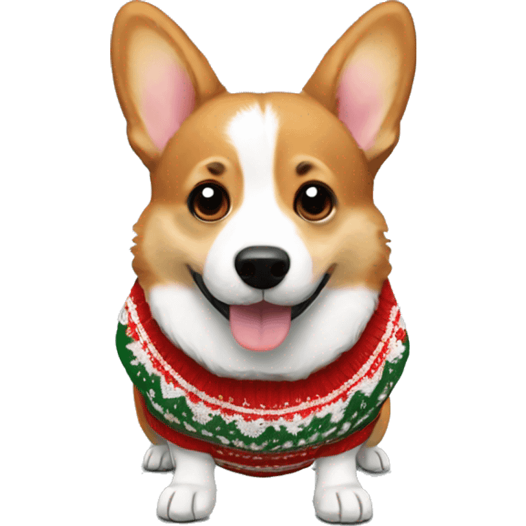 Corgi wearing a christmas sweater  emoji