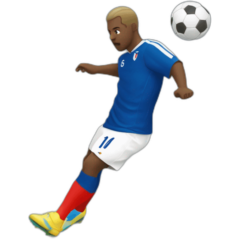 White French football player shooting the ball emoji