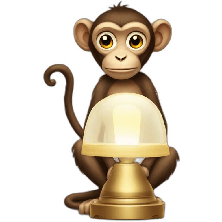 monkey who has a lamp emoji