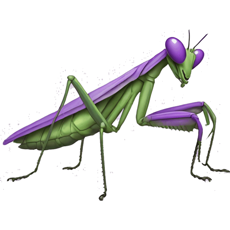 Praying mantis that is purple emoji