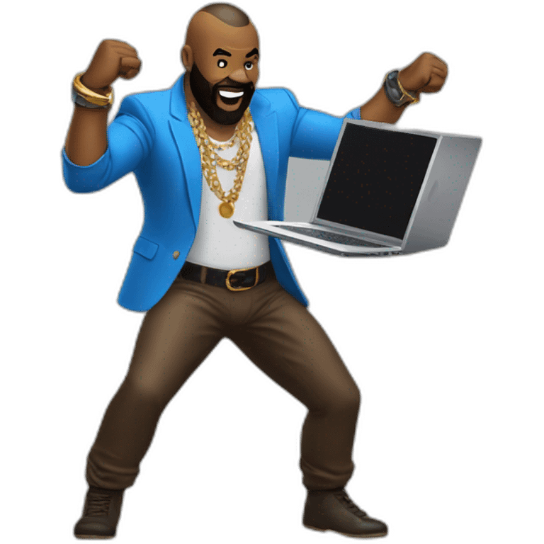 mr t dancing with a laptop emoji